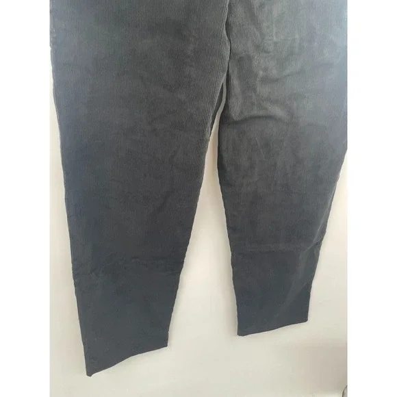 NWT Adidas Graphic Regular Corduroy Pant Men's Small Black Elastic Waist Pockets